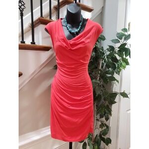 MNG Womens Red Cotton Sleeveless Cowl Neck Knee Length Dress Size Medium